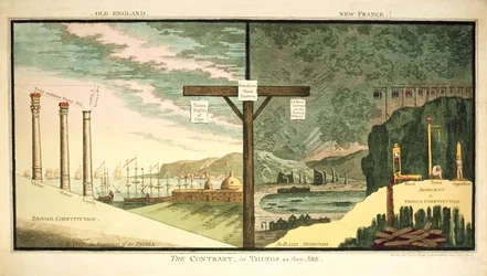 Old England, New France, The Contrast, published by Hannah Humphrey, 1796