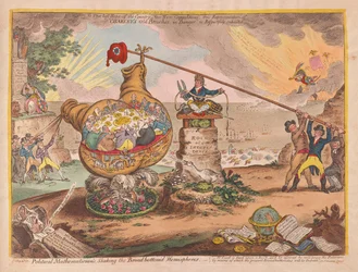 Political Mathematicians Shaking the Board bottomed Hemispheres, pub. 1807