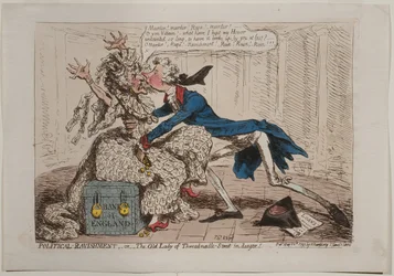 Political Ravishment, or The Old Lady of Threadneedle Street in danger!, published by Hannah Humphrey, 1797