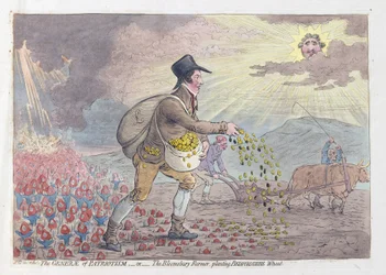 The Generae of Patriotism, or The Bloomsbury Farmer planting Bedfordshire Wheat