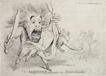 The Monster Going to Take His Afternoon Luncheon, published by Hannah Humphrey in 1790