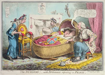 The Nursery! with Britannia reposing in Peace, published by Hannah Humphrey