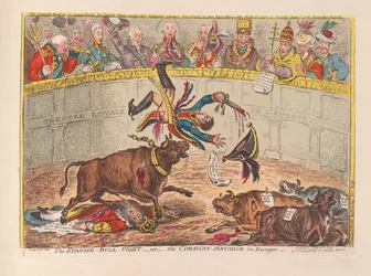 The Spanish Bull Fight or the Corsican Matador in Danger, published 1805