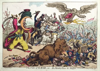 The State of War, or The Monkey Race in Danger, published by Hannah Humphrey in 1799