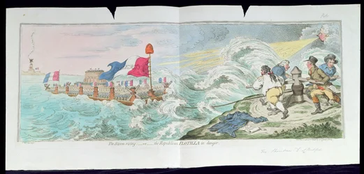 The Storm Rising, or The Republican Flotilla in Danger, published by Hannah Humphrey in 1798