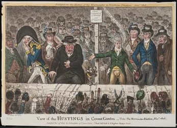 View of the Hustings in Covent Garden – Vide. The Westminster Election, November 1806