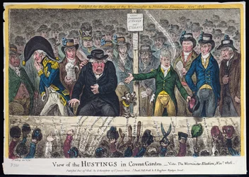 View of the Hustings in Covent Garden, published by Hannah Humphrey
