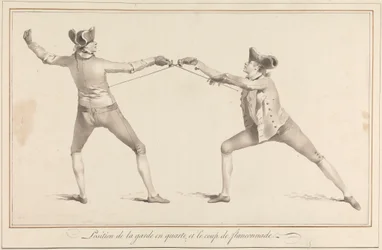 Position of the Guard in Quarte, and the Flanconnade Strike