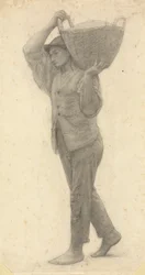Man Carrying Basket of Earth