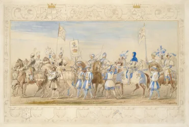 Continuation of the Retinue of the Marquis of Waterford, Knight of the Dragon and Viscount Alford, Knight of the Black Lion