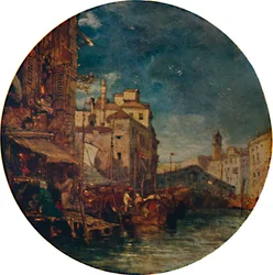 A View on the Grand Canal, Venice, with the Rialto in the Distance, 1850, 1935