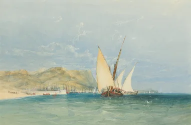 Coast Scene with Sailing Boats