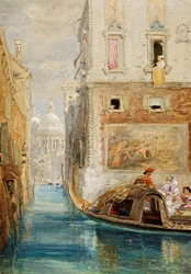 The Gondola, Venice, with Santa Maria della Salute in the Distance