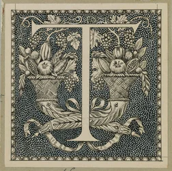 Capital Letter T, illustration from The Life of Our Lord Jesus Christ