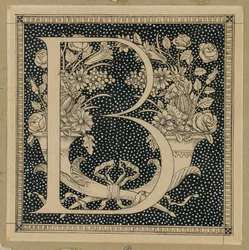 Capital Letter B, illustration from The Life of Our Lord Jesus Christ