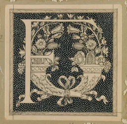 Capital Letter F, illustration from The Life of Our Lord Jesus Christ