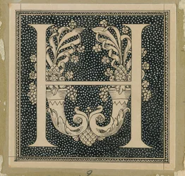 Capital Letter H, illustration from The Life of Our Lord Jesus Christ