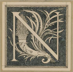 Capital Letter N, illustration from The Life of Our Lord Jesus Christ
