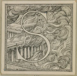 Capital Letter S, illustration from The Life of Our Lord Jesus Christ