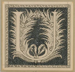 Capital Letter U, illustration from The Life of Our Lord Jesus Christ