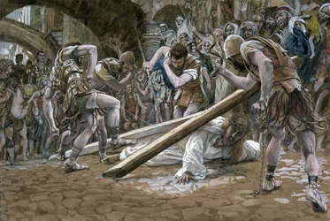 Christ Falls Beneath the Cross, illustration for The Life of Christ