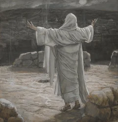 Christ Retreats to the Mountain at Night, illustration from The Life of Our Lord Jesus Christ