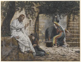 Mary Magdalene at the Feet of Jesus, illustration from The Life of Our Lord Jesus Christ