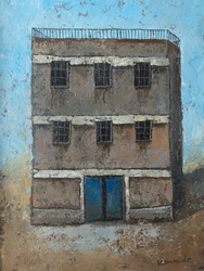 Rustic Building Blue Door
