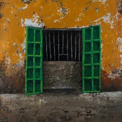 Rustic Green Doorway