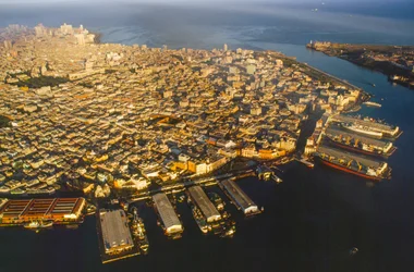 Aerial View of Old Havana, Havana Harbor, the Canal del Puerto, the Bahia de la Habana