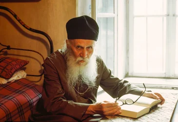 Portrait of an Eastern Orthodox Priest, Reading, Rila Monastery, Rila, Bulgaria