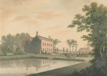 South View of a House at Ringmer with Gardeners at Work