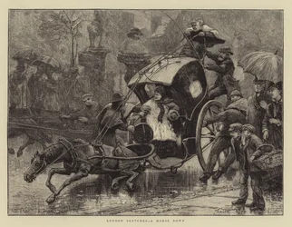 London Sketches, a Horse down