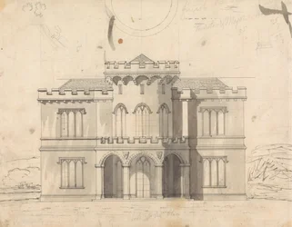 Preparatory Drawing for Design 10, Plate 7 for A Collection of Designs for Rural Retreats