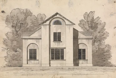 Preparatory Drawing for Design 1, Plate 1 of A Collection of Designs for Rural Retreats