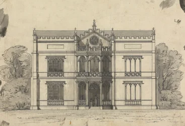 Preparatory Drawing for Design 21, Plate 19 of A Collection of Designs for Rural Retreats