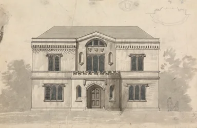 Preparatory Drawing for Design 9, Plate 6 of A Collection of Designs for Rural Retreats