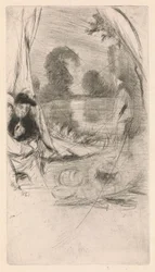 Impressions from Cancelled Plates by Whistler - the Model Resting