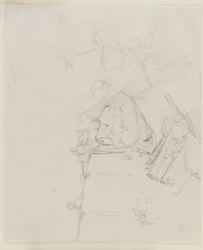A Man Seated on the Edge of a Wall