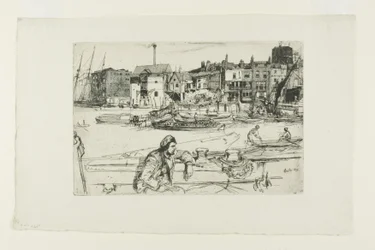 Black Lion Wharf, from A Series of Sixteen Etchings of Scenes on the Thames