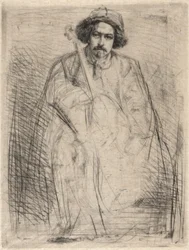 J. Becquet, sculptor (The Fiddler), from the Thames Set (A Series of Sixteen Etchings of Scenes on the Thames and Other Subjects)