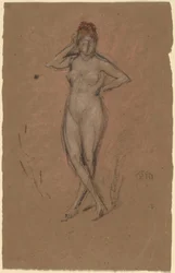 Nude Standing with Legs Crossed