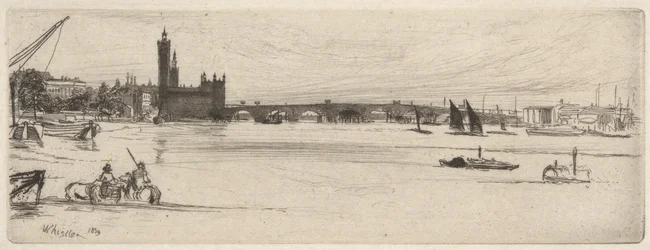Old Westminster Bridge, from the Thames Set