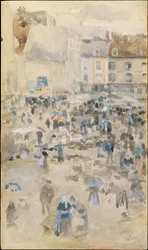 Variations in Violet and Grey - Market Place, Dieppe