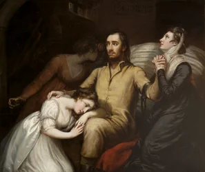 Lafayette in the Dungeon at Olmütz with his wife and daughters