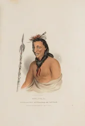 TSHU-GU-GA; A Celebrated Chief half Winnebago and half French, from The Aboriginal Portfolio
