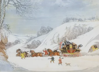 A Mail in Deep Snow, engraved by George Hunt
