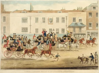 North Country Mails at The Peakcock, Islington, 1838