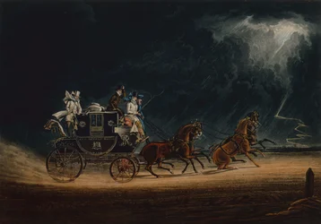 The Mail Coach in a Thunderstorm on Newmarket Heath