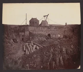 “Remains of the Malakoff Tower”. [Crimean War. Ruins of the Malakoff Fort with gun emplacement, after the capture of Sevastopol by French, British and Turkish troops]